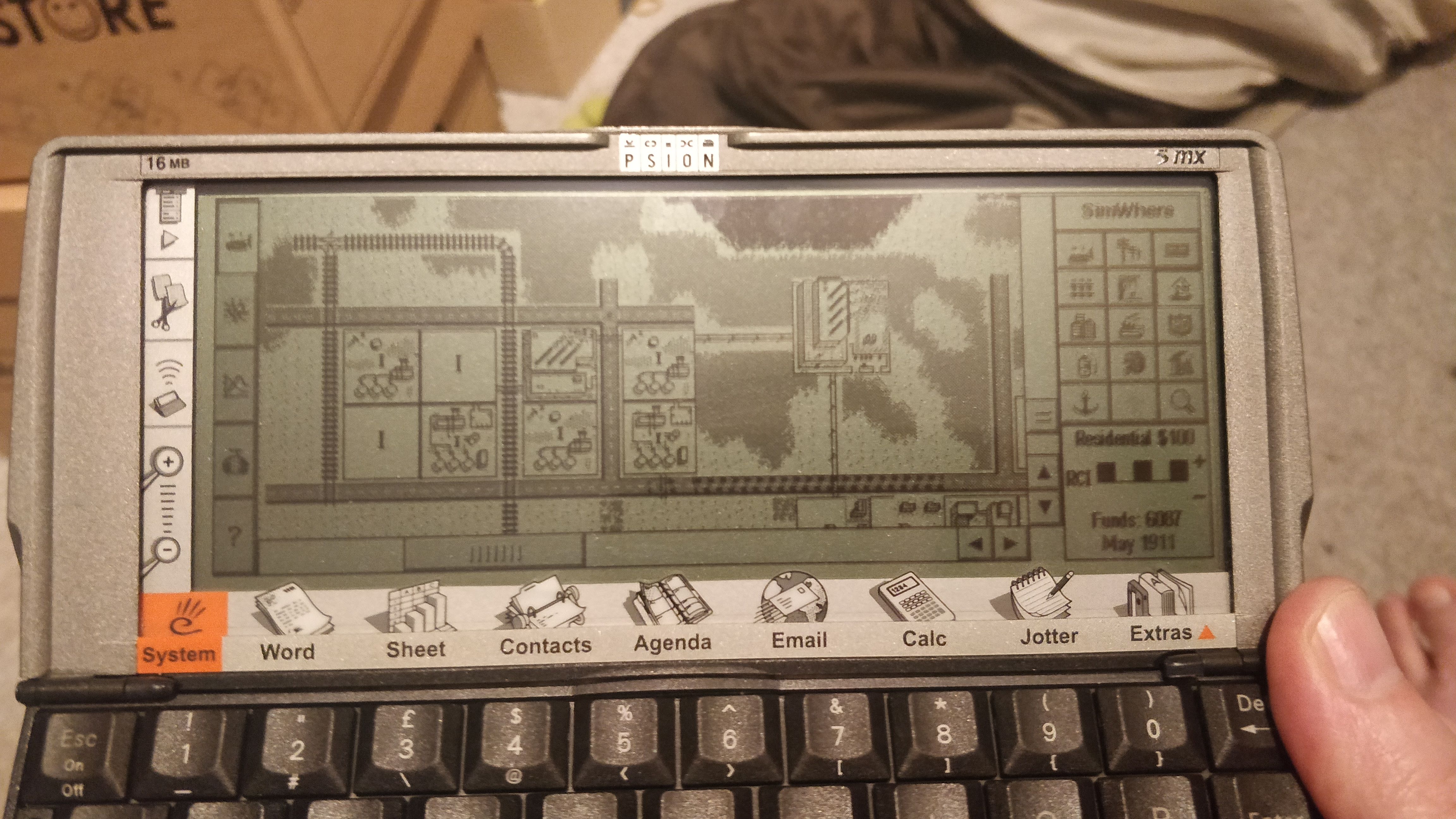 SimCity on Psion 5MX