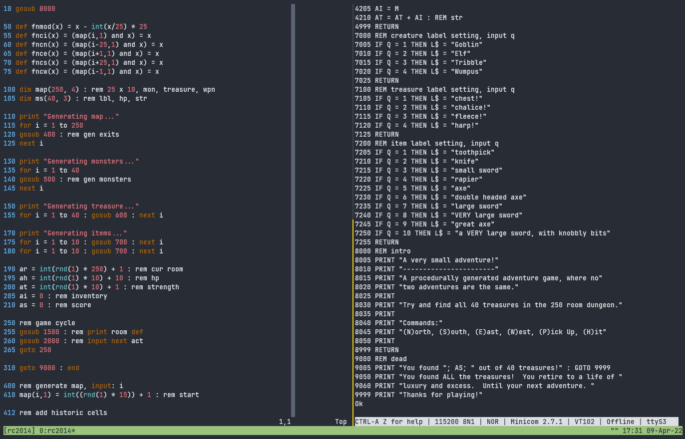 Tmux, Minicom And Vim