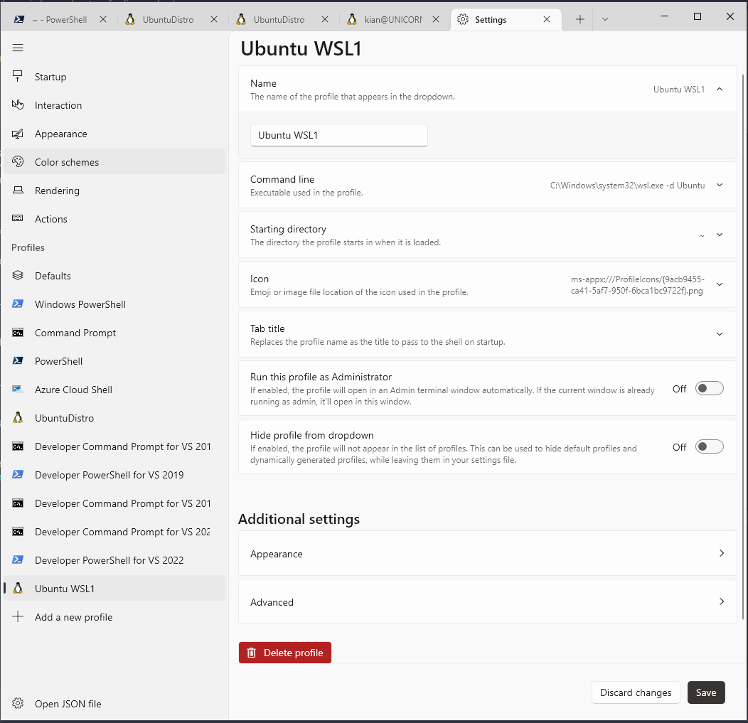 Windows Terminal - Settings