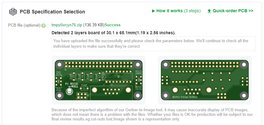 One click - ready to order in PCBWay