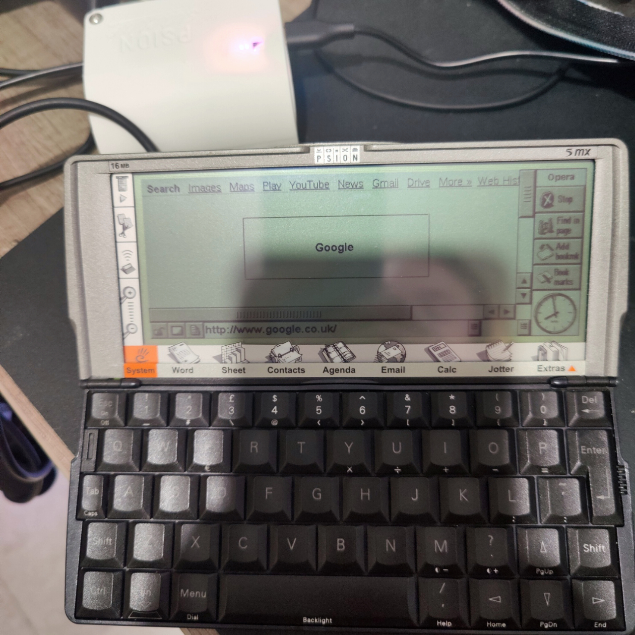 Google in Opera for Psion - Mostly Broken