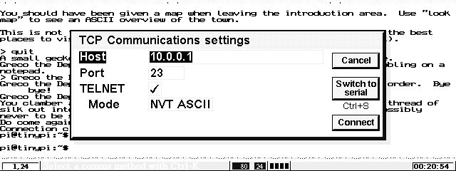 Configuring Hermes to connect to the Pi via Telnet