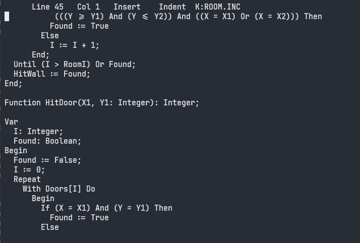 Turbo Pascal 3 Editor