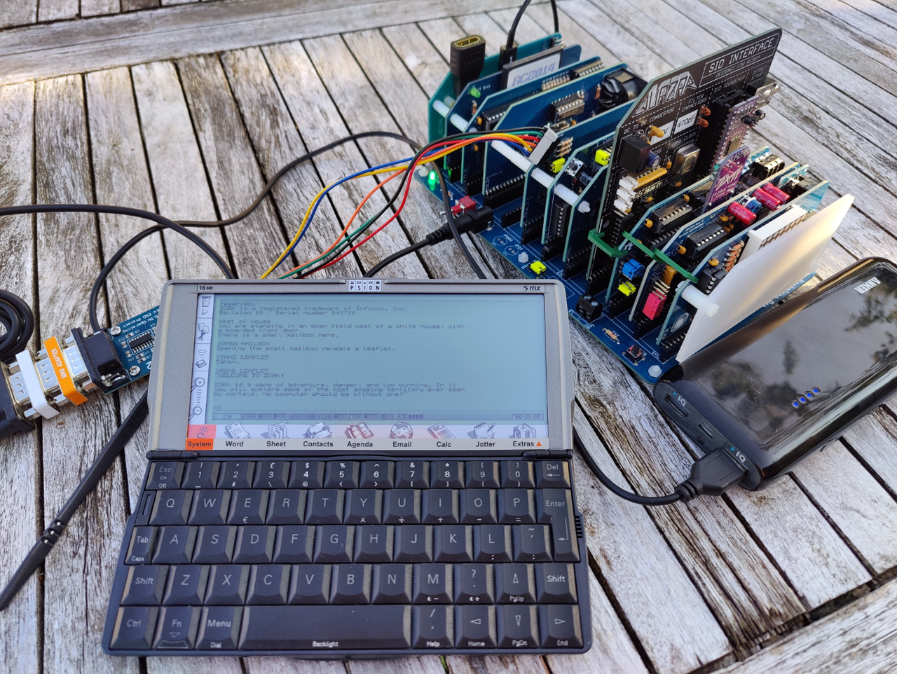 Psion 5MX, connected to RC2014