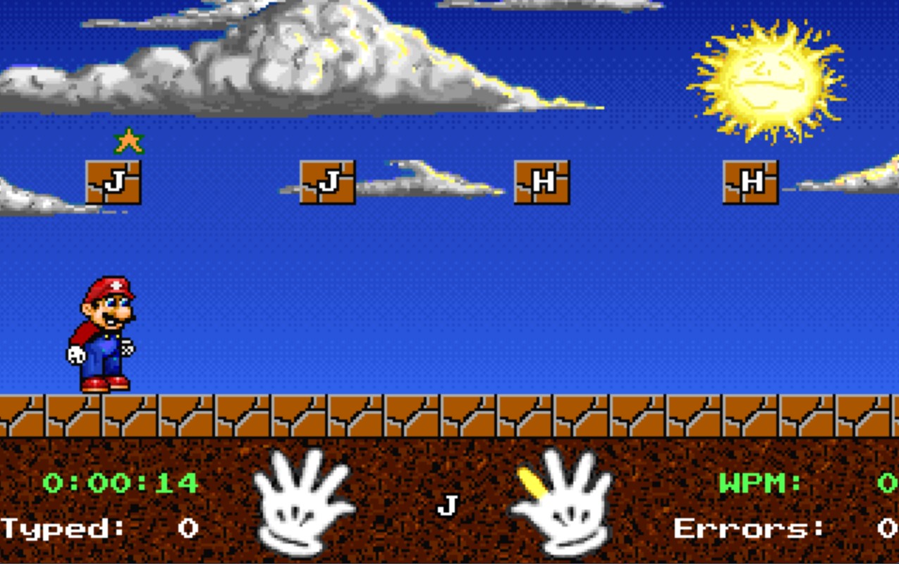 Mario Teaches Typing - home row exercises
