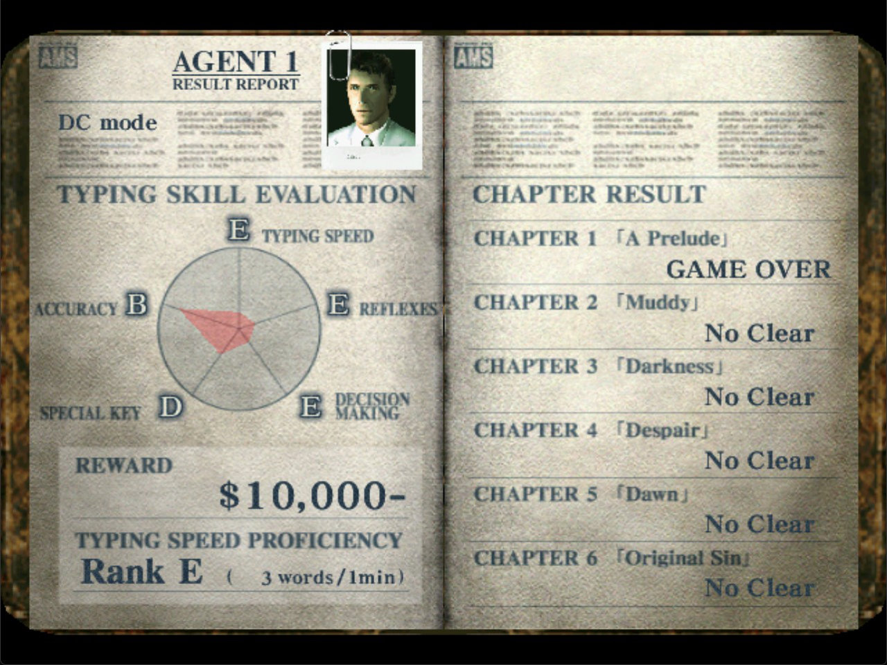Typing Of The Dead - original game mode, results
